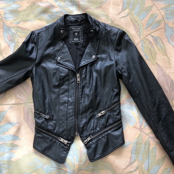 New Guess Vegan Leather Jacket - Picture 2 of 7